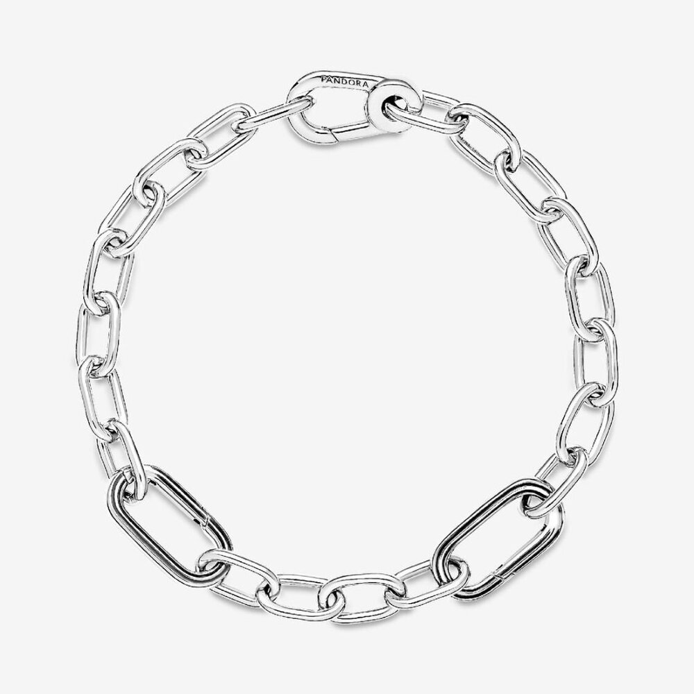 New PANDORA ME Sterling Silver Link Chain Bracelet 8” Charm Compatible Unisex - Picture 6 of 12